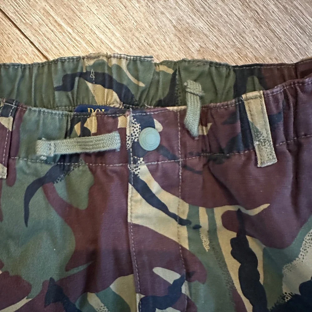 Polo Ralph Lauren Kids Camo Cargo Pants Green Brown Size 16 Boys Military Style